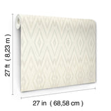 Diamond Marquise Light Neutral Wallpaper with Ikat Geometric Motif - York EV3913