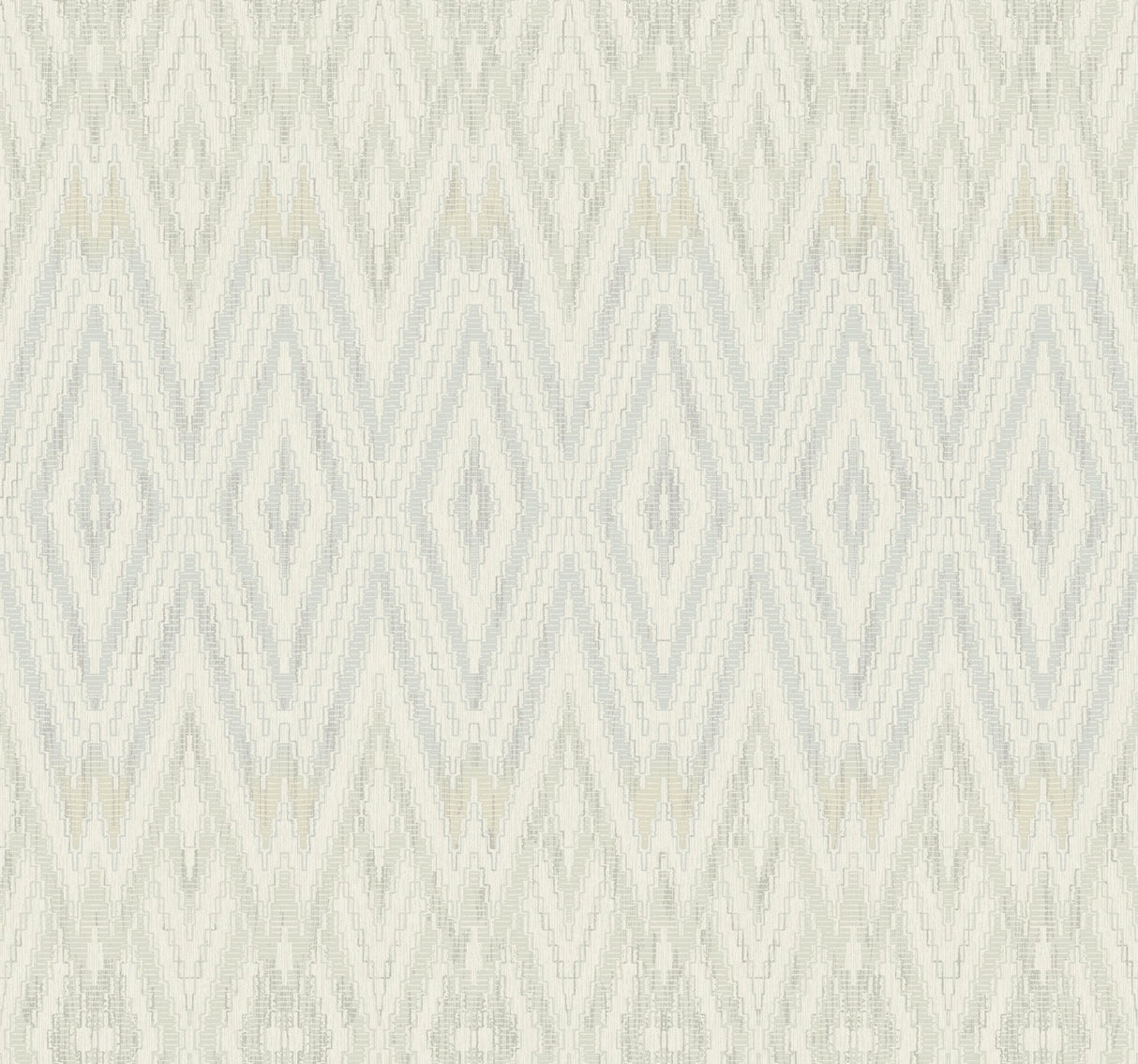 Diamond Marquise Blue & Neutral Ikat Geometric Wallpaper - York EV3914