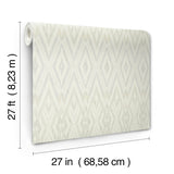 Diamond Marquise Blue & Neutral Ikat Geometric Wallpaper - York EV3914