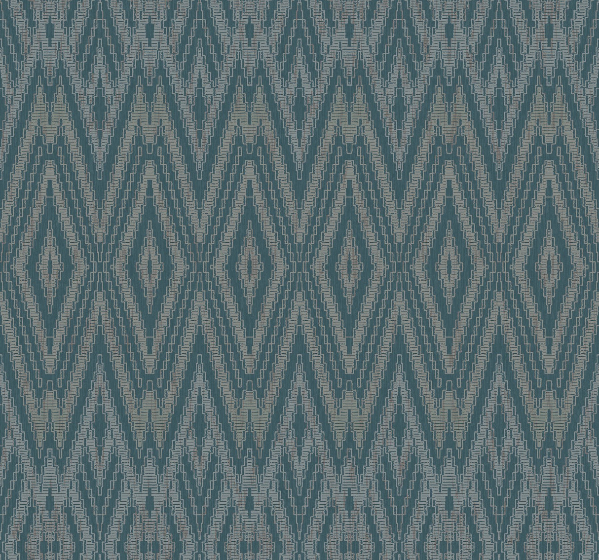 Diamond Marquise Tropicana Blue Geometric Ikat Wallpaper - York EV3915