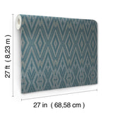 Diamond Marquise Tropicana Blue Geometric Ikat Wallpaper - York EV3915
