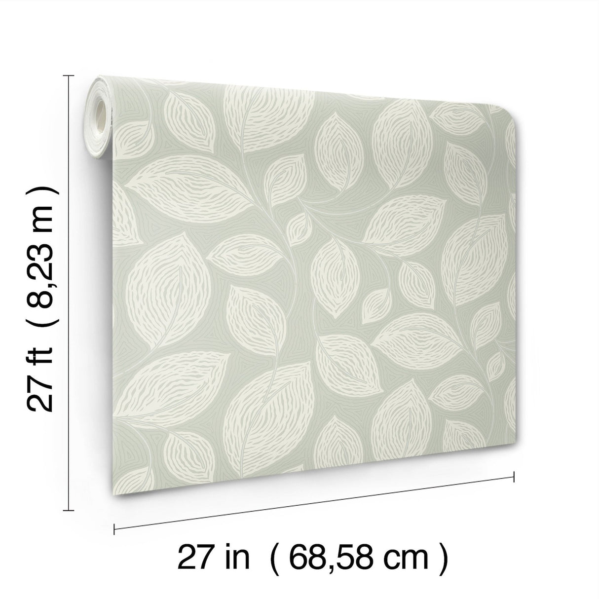 Contoured Leaves Green Wallpaper with Sculptured Finishes Pattern - York EV3921