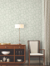 Contoured Leaves Green Wallpaper with Sculptured Finishes Pattern - York EV3921
