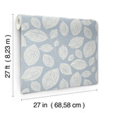 Contoured Leaves Indigo Blue Wallpaper with Sculptured Finishes Surface Print - York EV3925