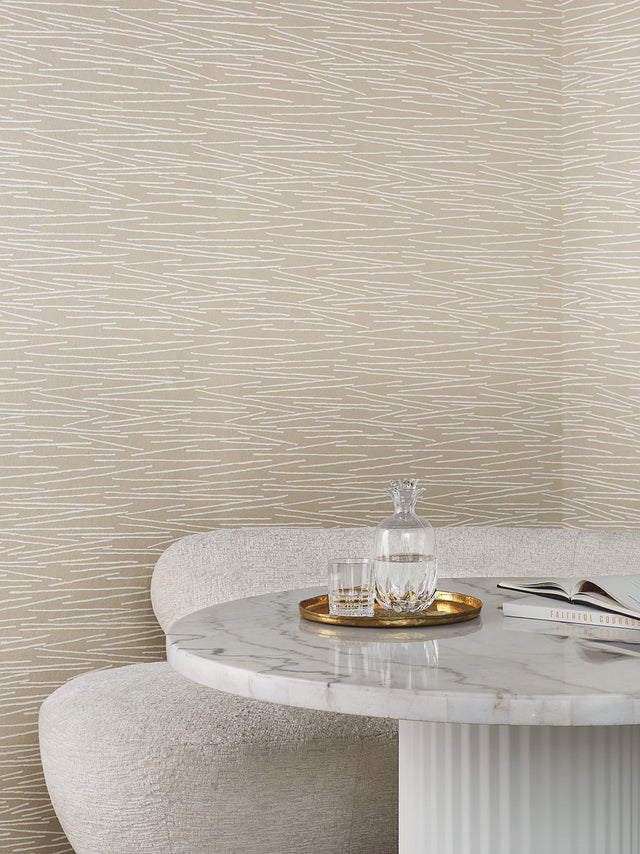 Line Horizon Pearl Wallpaper with Pearlescent Abstract Linear Pattern - York EV3930