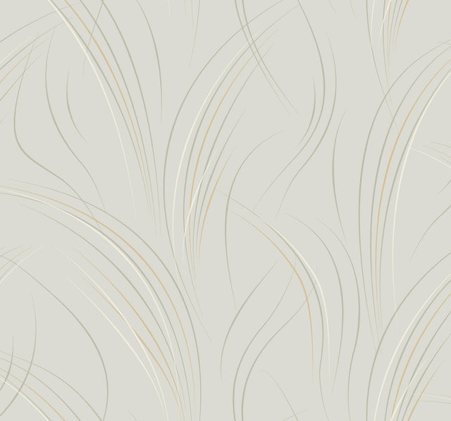 Graceful Wisp Blonde Wallpaper with Geometric Grass Motif - York EV3937