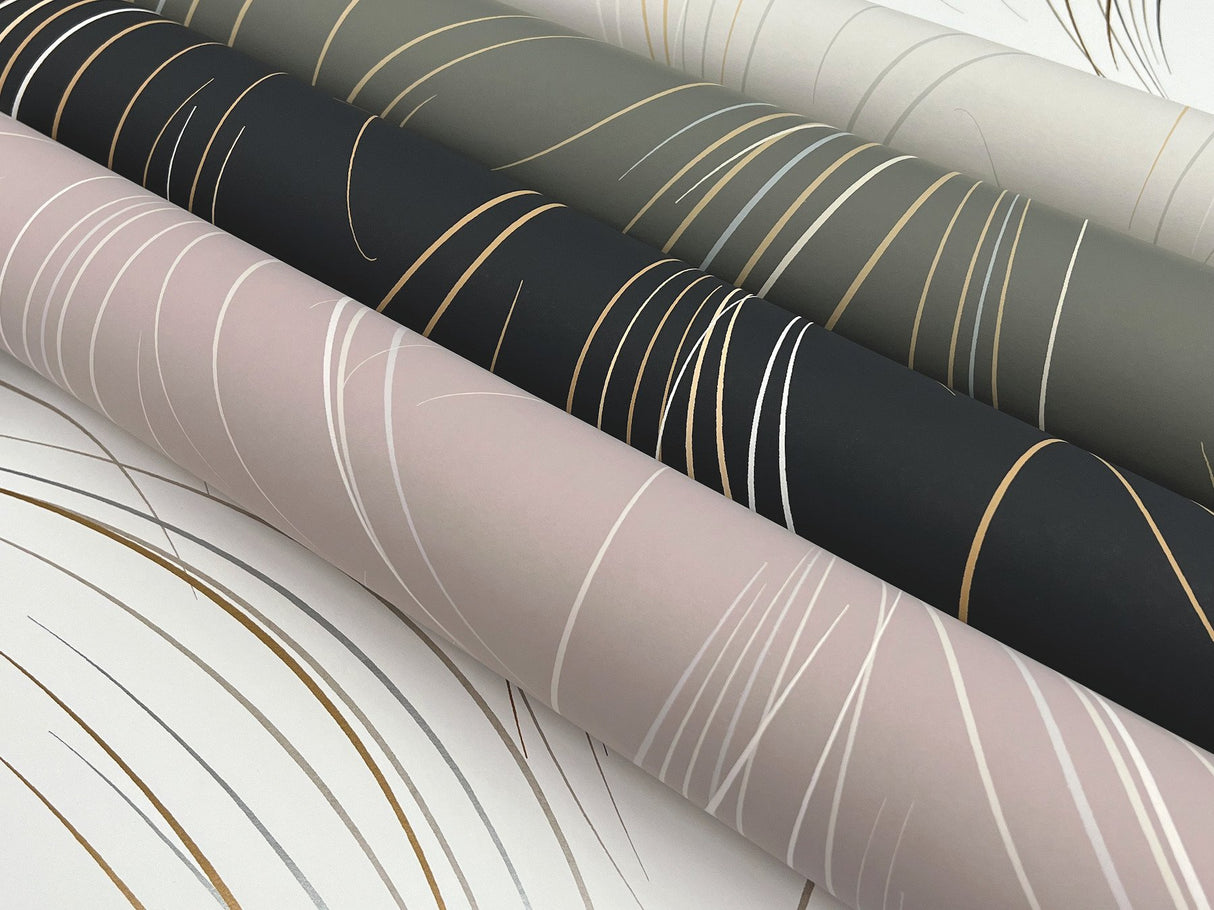 Graceful Wisp Blonde Wallpaper with Geometric Grass Motif - York EV3937