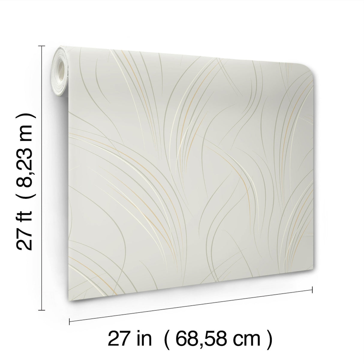 Graceful Wisp Blonde Wallpaper with Geometric Grass Motif - York EV3937