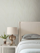 Graceful Wisp Blonde Wallpaper with Geometric Grass Motif - York EV3937