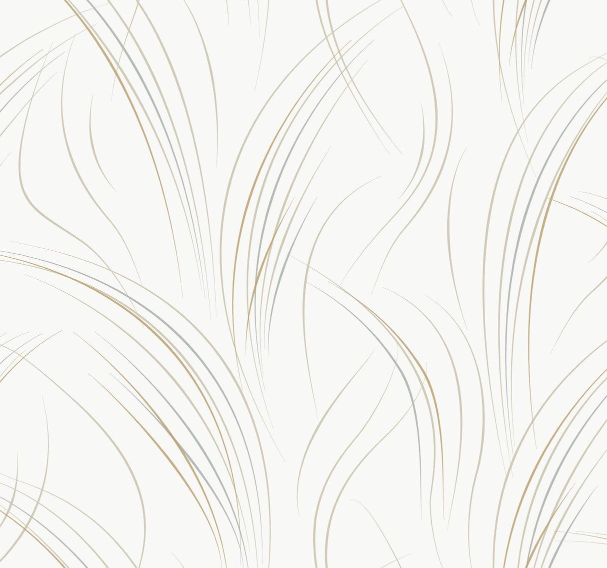 Graceful Wisp White Wallpaper with Metallic Geometric Wisp Pattern - York EV3939