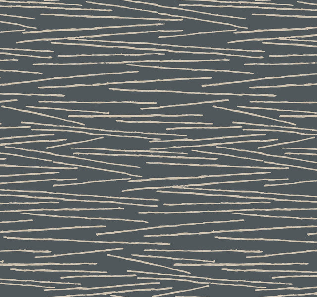 Line Horizon Charcoal Wallpaper with Sculptured Finishes Surface Print - York EV3940