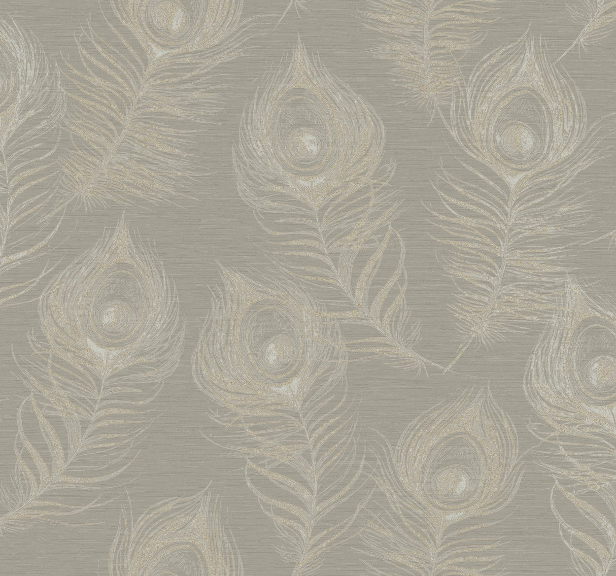 Regal Peacock Mink Wallpaper with Metallic Peacock Feather Motif - York EV3941