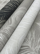Regal Peacock Mink Wallpaper with Metallic Peacock Feather Motif - York EV3941