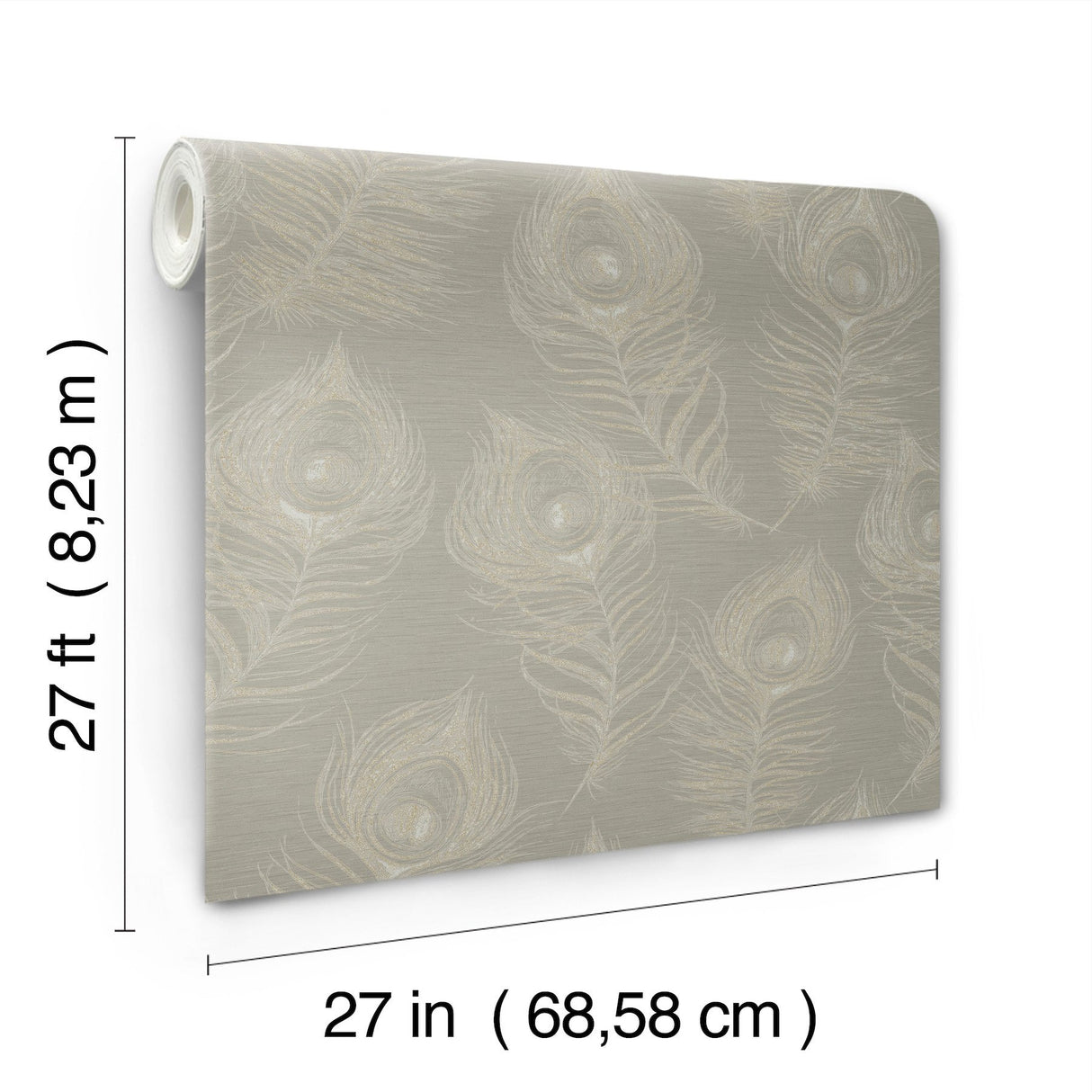 Regal Peacock Mink Wallpaper with Metallic Peacock Feather Motif - York EV3941