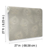 Regal Peacock Mink Wallpaper with Metallic Peacock Feather Motif - York EV3941
