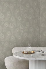 Regal Peacock Mink Wallpaper with Metallic Peacock Feather Motif - York EV3941