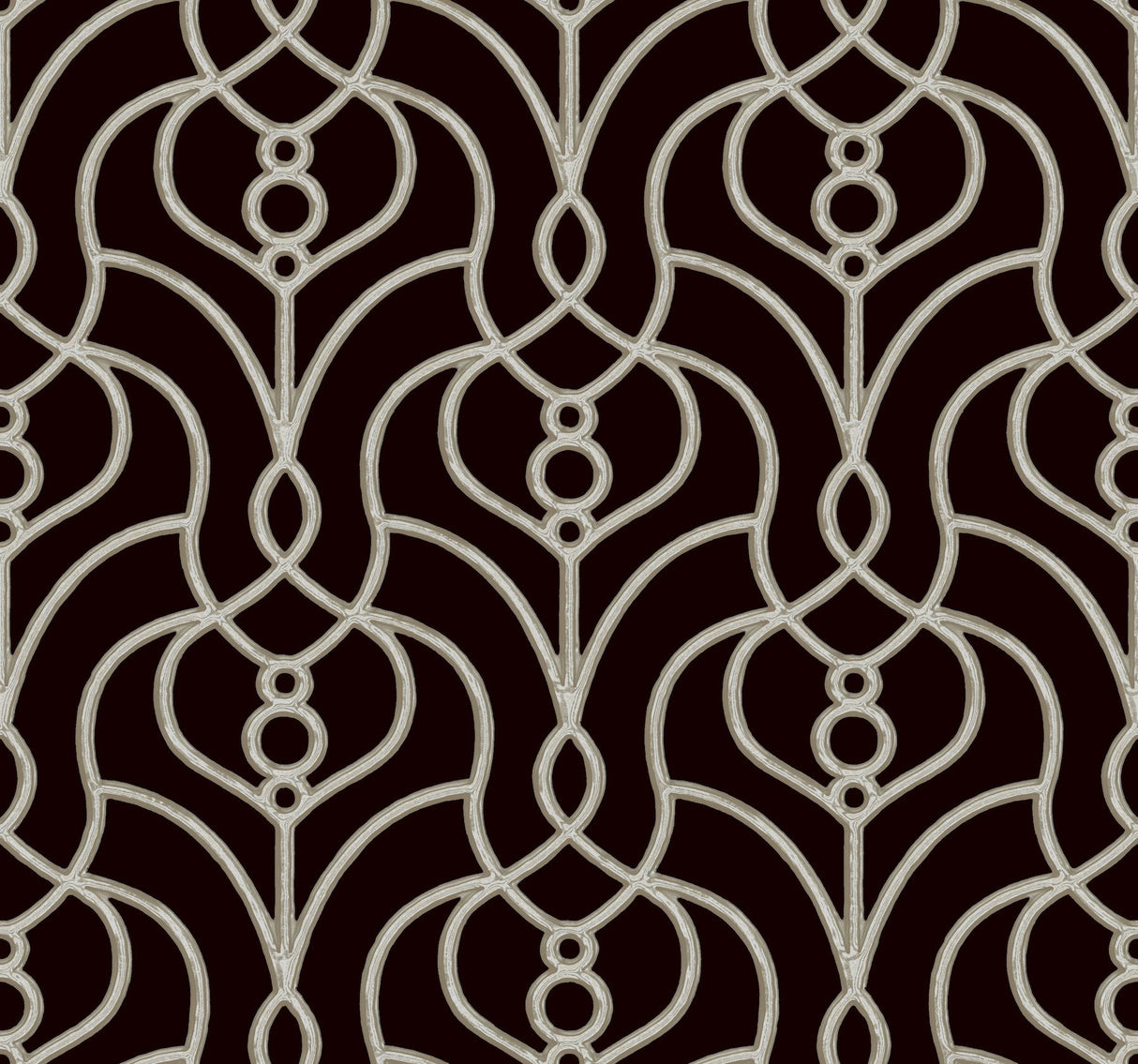 Divine Trellis Black Wallpaper with Pearl Effect Geometric Trellis - York EV3945