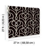 Divine Trellis Black Wallpaper with Pearl Effect Geometric Trellis - York EV3945