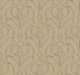 Divine Trellis Taupe Wallpaper with Pearl Geometric Trellis Pattern - York EV3947