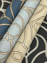 Divine Trellis Taupe Wallpaper with Pearl Geometric Trellis Pattern - York EV3947