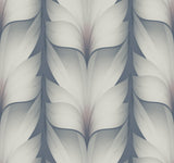 Lotus Light Stripe Steel Wallpaper with Organic Petal Stripe Motif - York EV3951