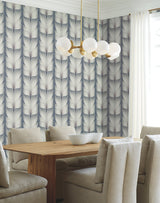 Lotus Light Stripe Steel Wallpaper with Organic Petal Stripe Motif - York EV3951