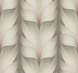 Lotus Light Stripe Taupe & Blush Wallpaper with Organic Petal Stripe Motif - York EV3952