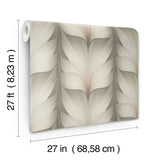 Lotus Light Stripe Taupe & Blush Wallpaper with Organic Petal Stripe Motif - York EV3952