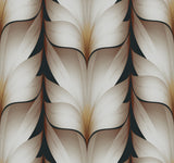 Lotus Light Stripe Black Wallpaper with Striped Lotus Motif - York EV3954