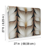 Lotus Light Stripe Black Wallpaper with Striped Lotus Motif - York EV3954
