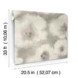 Blended Floral Clay Wallpaper with Watercolor Floral Pattern - York EV3963