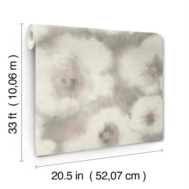 Blended Floral Clay Wallpaper with Watercolor Floral Pattern - York EV3963