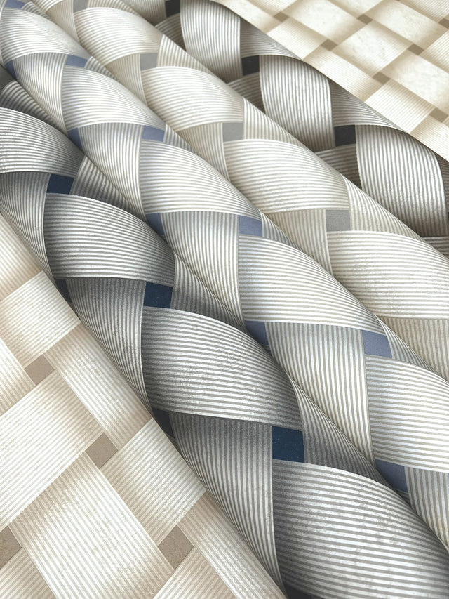 Bayside Basket Weave Blonde Wallpaper with Woven Basketweave Pattern - York EV3965