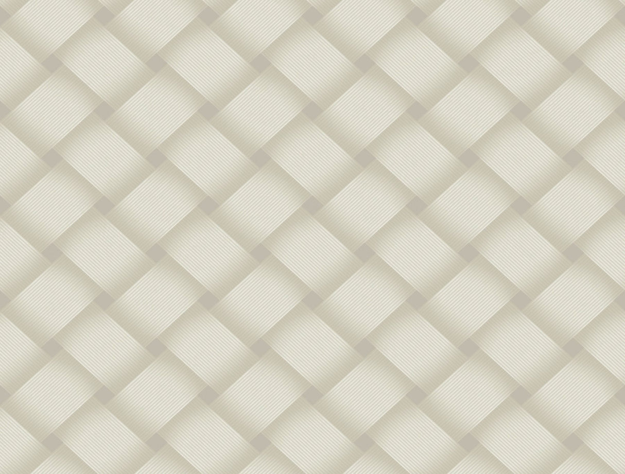 Bayside Basket Weave Neutral Wallpaper with Large Weave Pattern - York EV3967