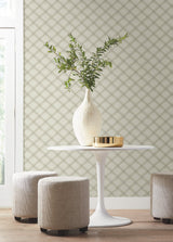 Bayside Basket Weave Neutral Wallpaper with Large Weave Pattern - York EV3967