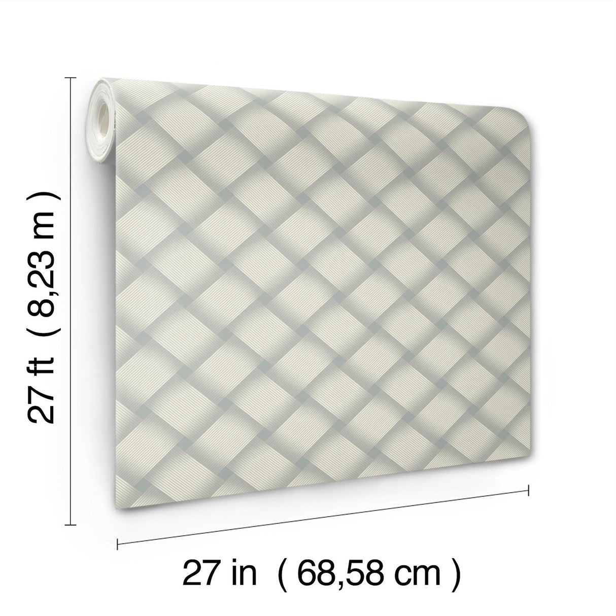 Bayside Basket Weave Smokey Blue Wallpaper with Woven Basket Weave Pattern, Paste-the-Wall Non Woven - York EV3968