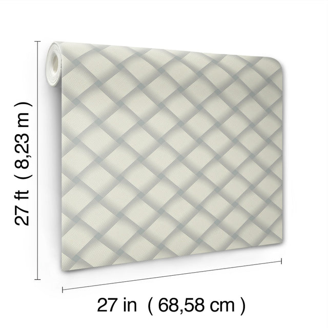 Bayside Basket Weave Smokey Blue Wallpaper with Woven Basket Weave Pattern, Paste-the-Wall Non Woven - York EV3968