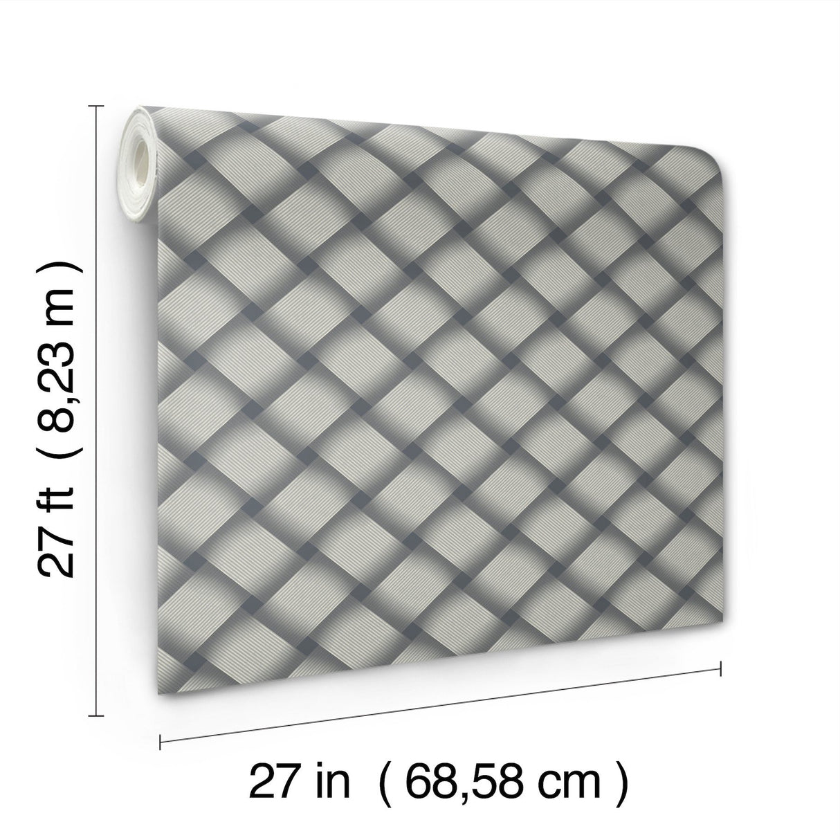 Bayside Basket Weave Navy Wallpaper with Woven Basket Weave Pattern - York EV3969