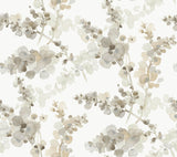 Blossom Fling Blonde Wallpaper with Metallic Botanical Watercolor - York EV3973