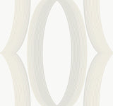 Progression Ogee White Geometric Non Woven Wallpaper - York EV3981