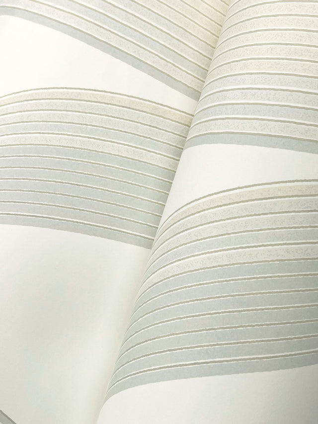 Progression Ogee White Geometric Non Woven Wallpaper - York EV3981