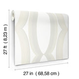 Progression Ogee White Geometric Non Woven Wallpaper - York EV3981