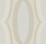 Progression Ogee Blonde Wallpaper with Geometric Ogee Pattern - York EV3984