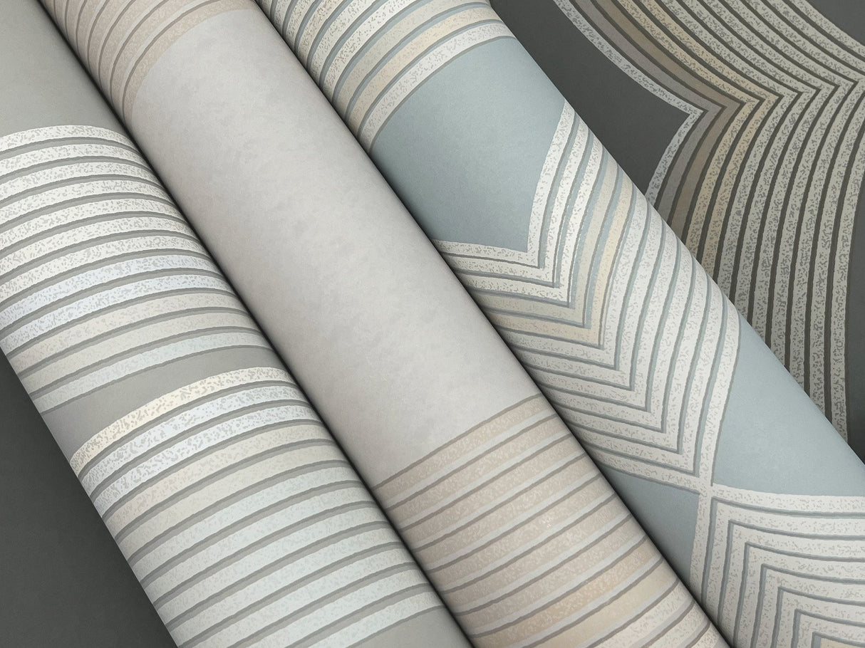 Progression Ogee Blonde Wallpaper with Geometric Ogee Pattern - York EV3984