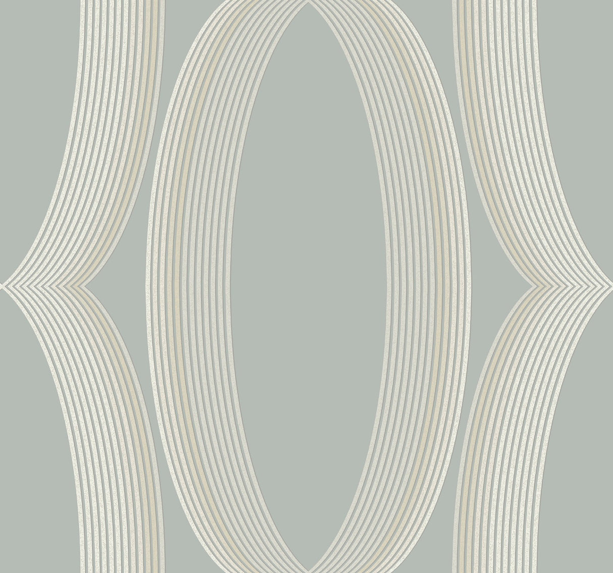 Progression Ogee Light Blue Wallpaper with Geometric Elliptical Motif - York EV3985