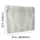 Progression Ogee Light Blue Wallpaper with Geometric Elliptical Motif - York EV3985