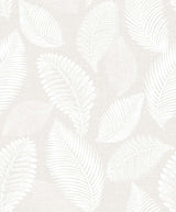 Tossed Leaves wallpaper in Cool Linen with matte botanical leaf design