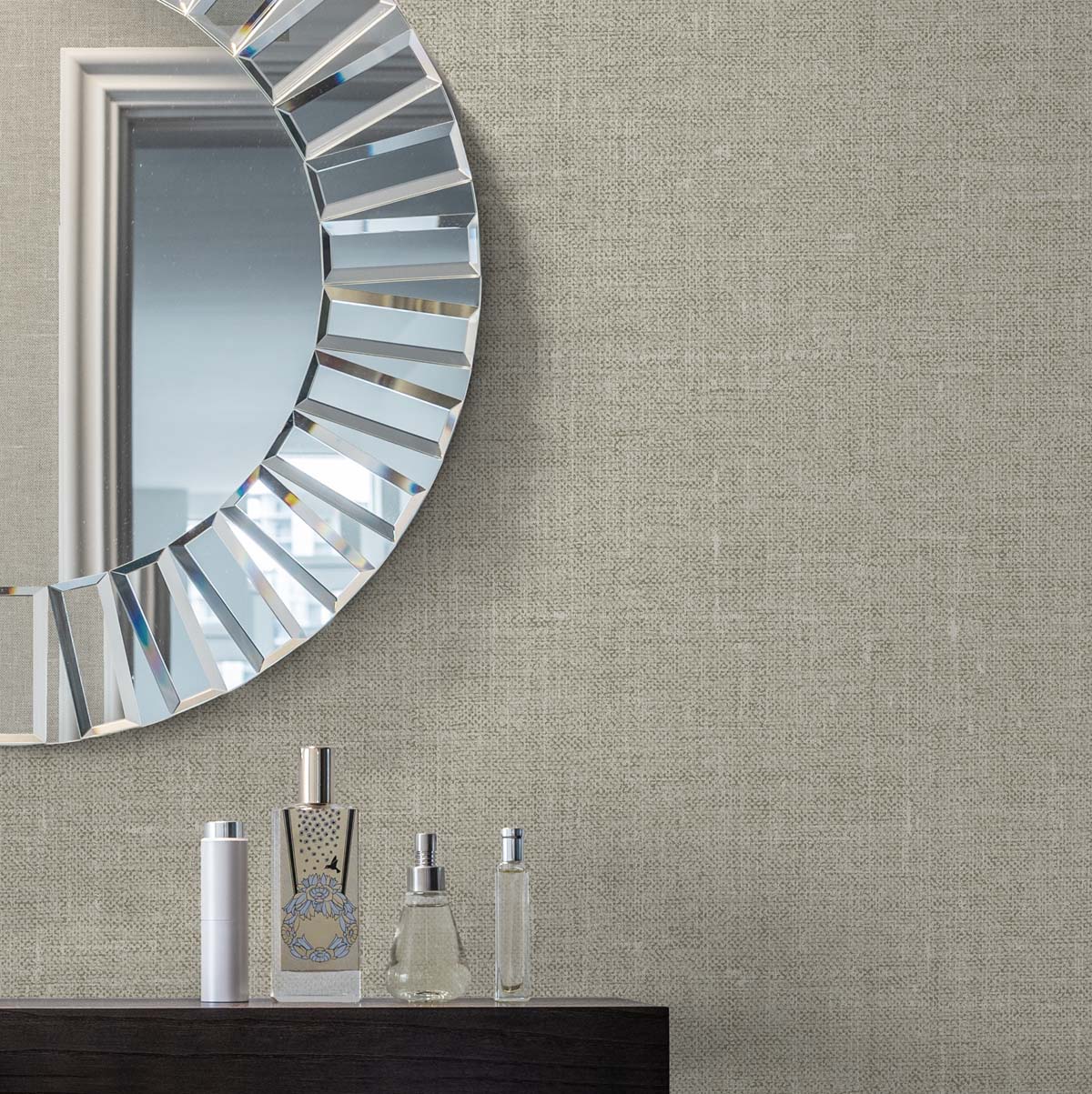 Abington Faux Linen Ocean Sand by White Heron Faux Linen Texture Wallpaper – Seabrook Designs EW10105