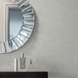 Abington Faux Linen Greige by White Heron Faux Linen Texture Wallpaper – Seabrook Designs EW10107