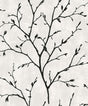 Avena Branches wallpaper in black branch silhouette on an off-white background